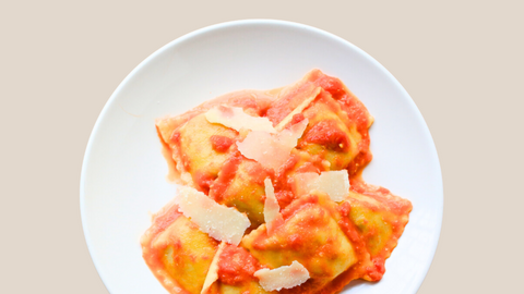 Meat Ravioli with Vodka Sauce